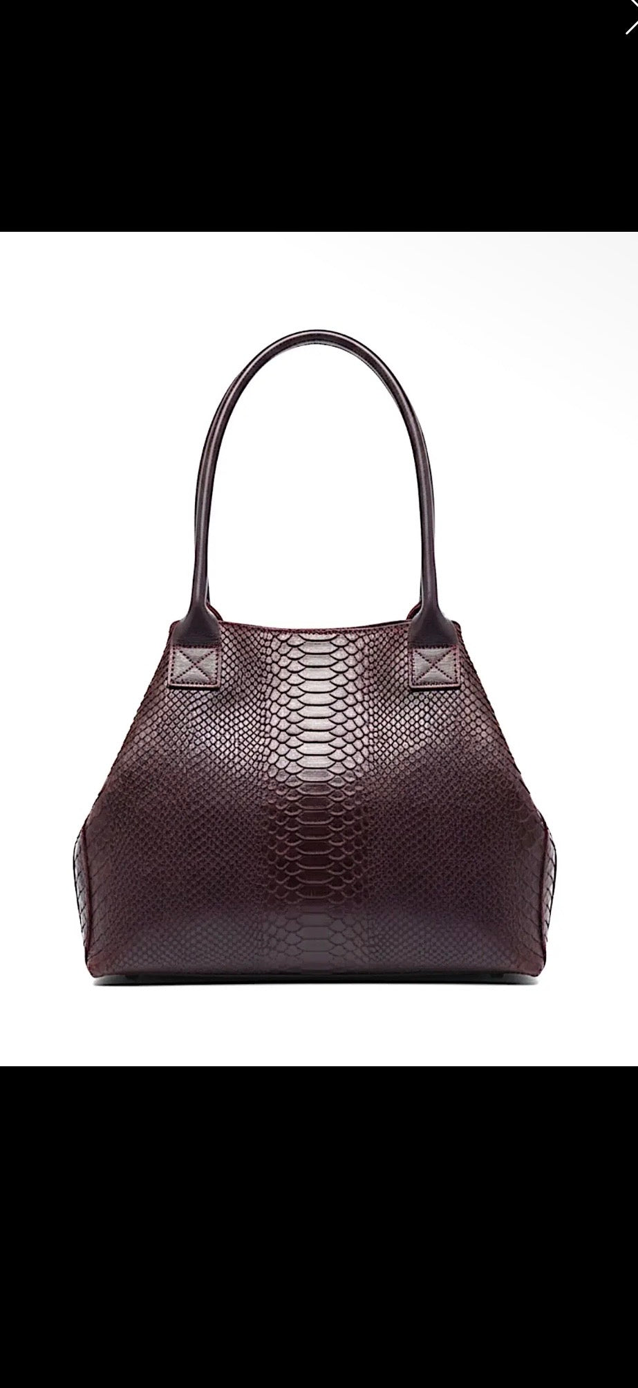 Väska i ormskinnspräglat skinn- LOLA Bordeaux
