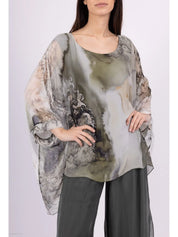 Silkesblus Shyloh- Belinda Khaki