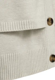 Poncho Tröja FREEQUENT- FQCappa Cardigan 211472 Moonbeam Melange/ Melerad Beige