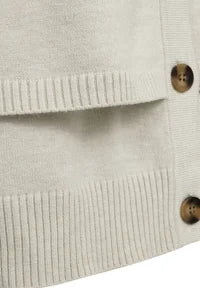 Poncho Tröja FREEQUENT- FQCappa Cardigan 211472 Moonbeam Melange/ Melerad Beige