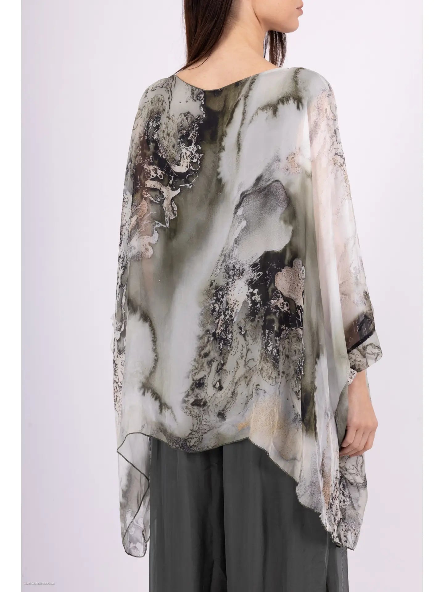 Silkesblus Shyloh- Belinda Khaki