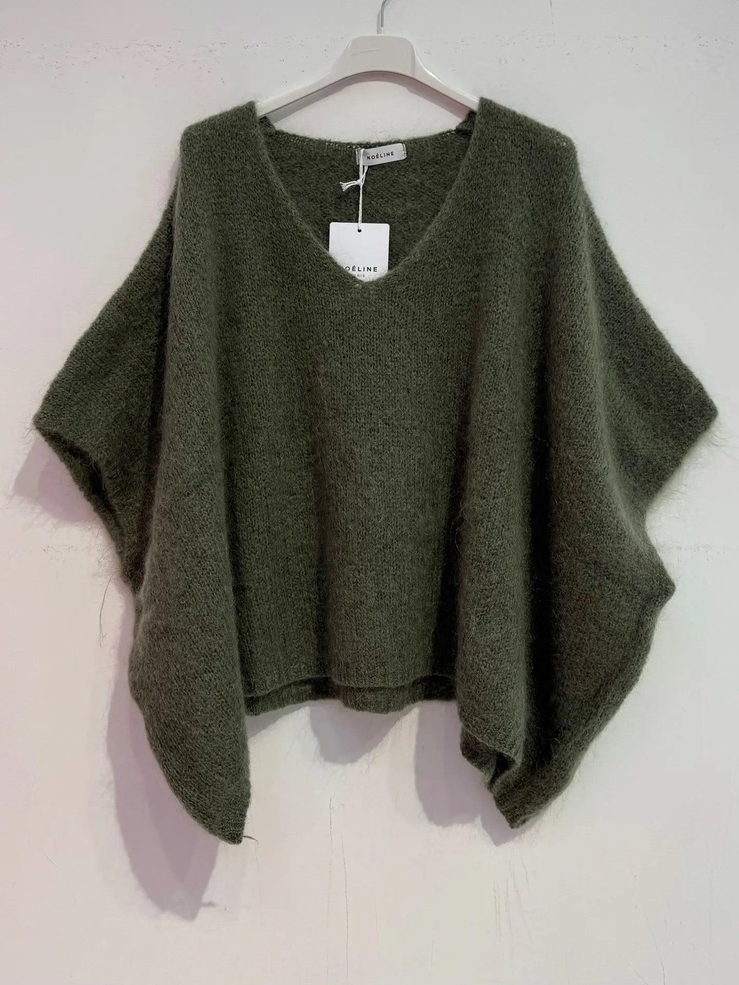 Mohair Ponch- Mona Khaki