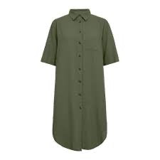 Skjortklänning FREEQUENT FQLava- 205820 Deep Lichen Green