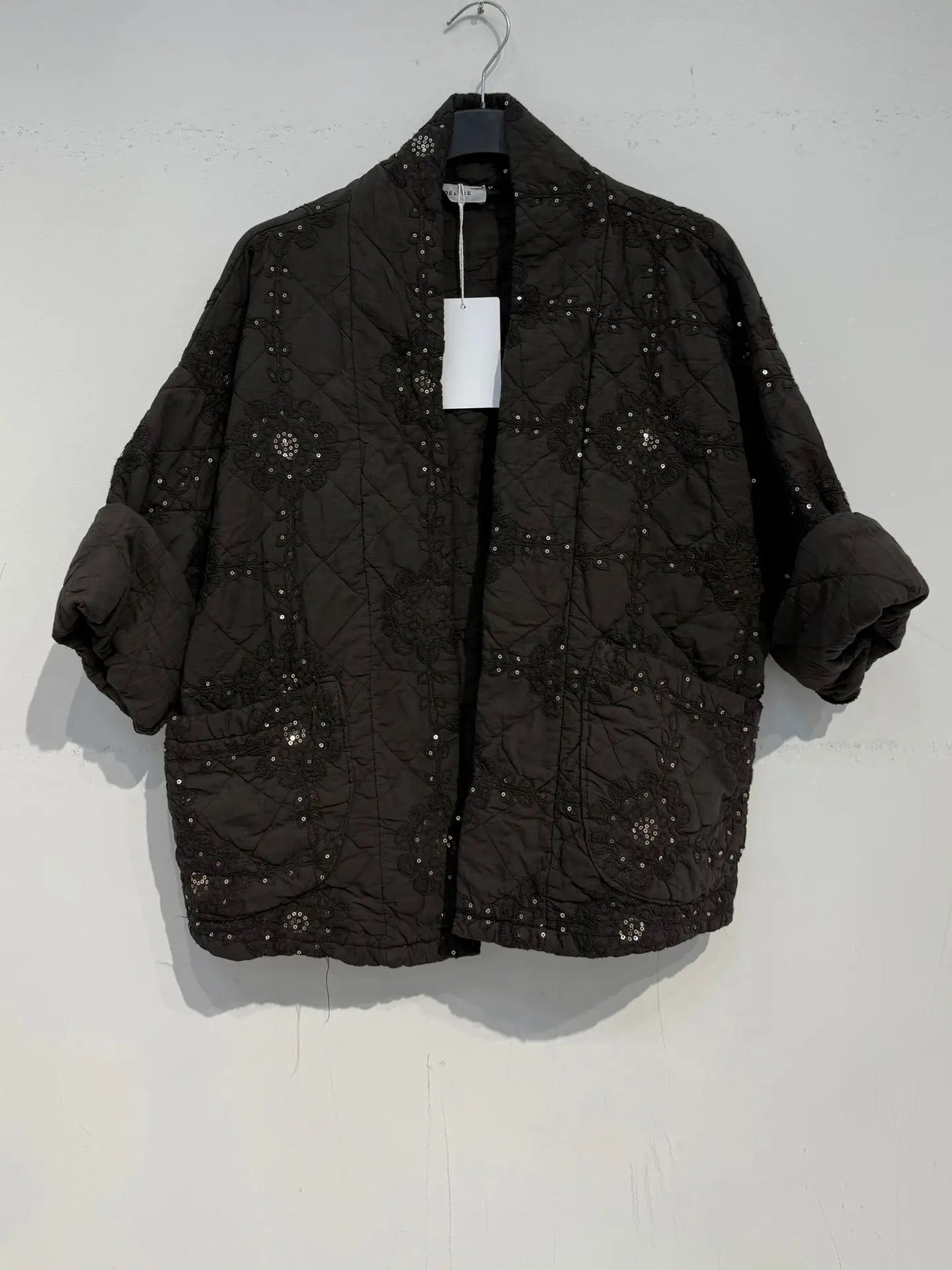 Quiltad jacka med paljetter- Jean Brun