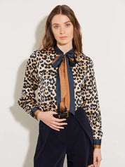 Leopard Blus med knyt- Lina
