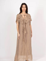 Silkeklänning Shyloh- Edwina Beige