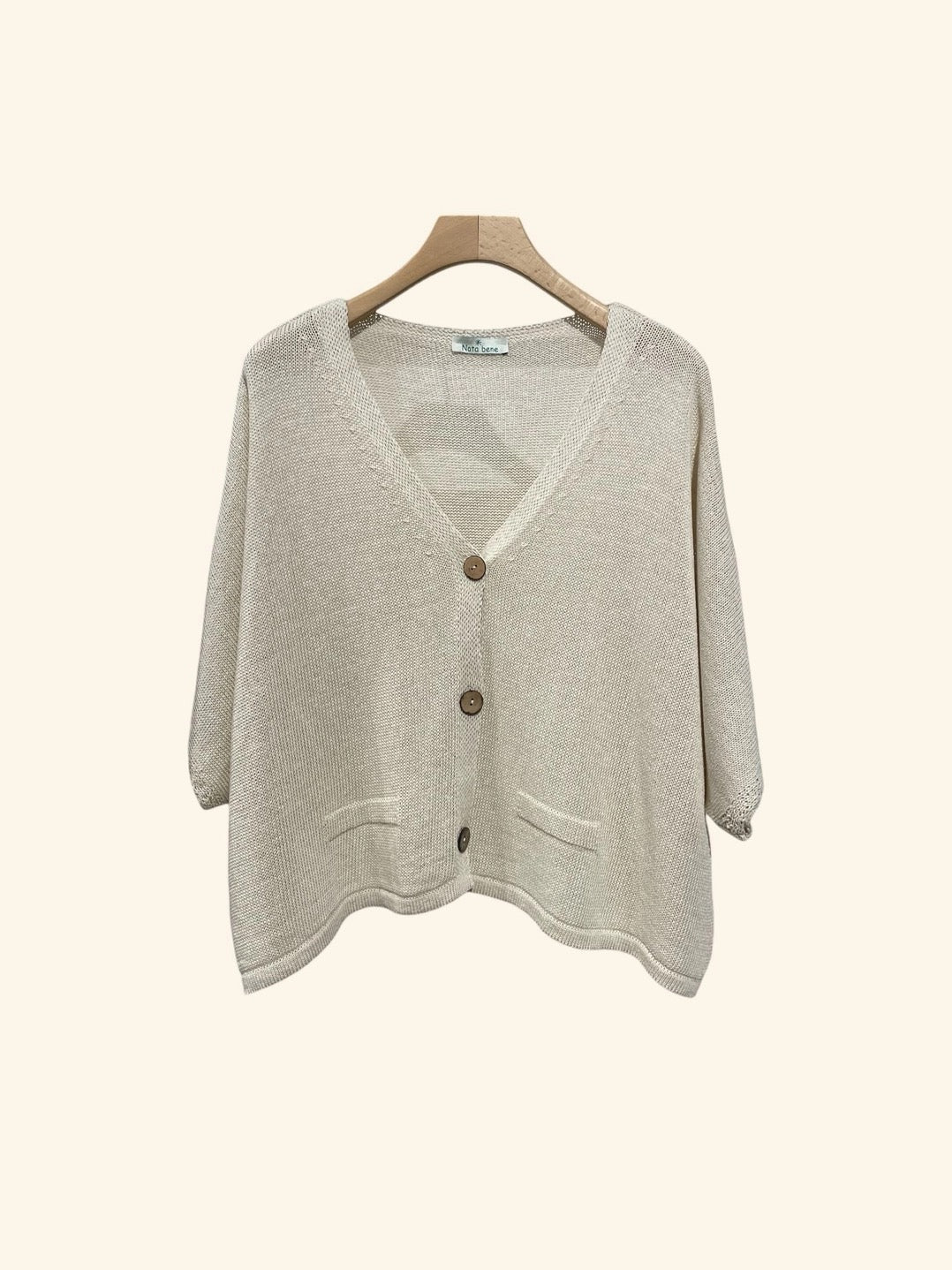 Kort Oversize Kofta- Olivia Ljusbeige