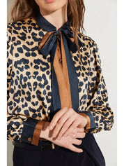 Leopard Blus med knyt- Lina