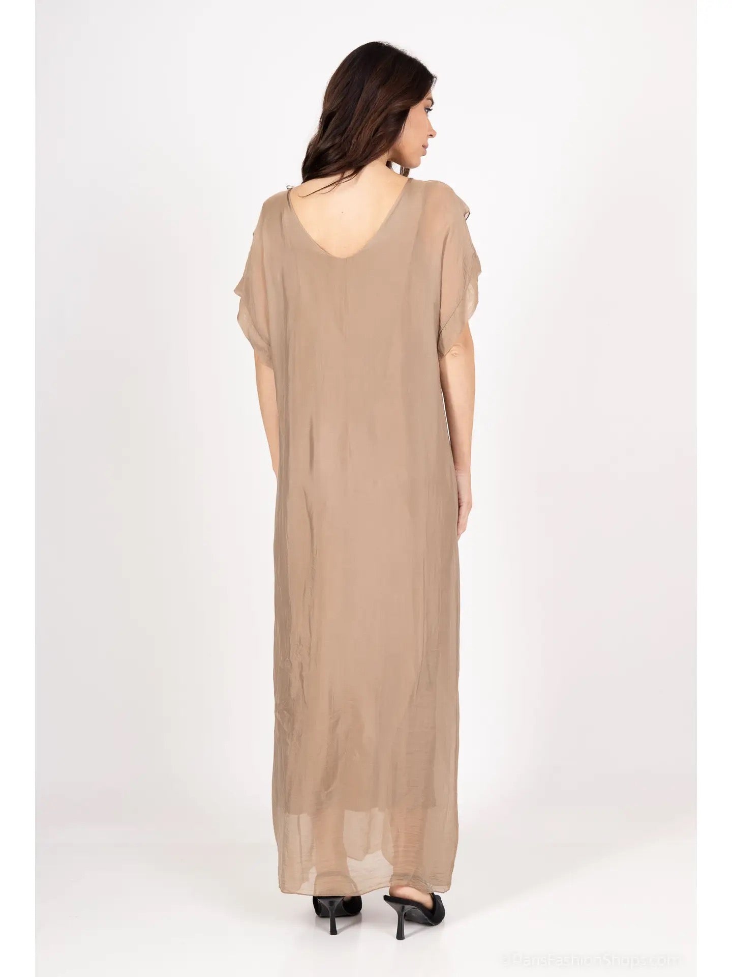 Silkeklänning Shyloh- Edwina Beige