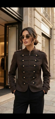 Officer Kavaj med guldknappar- Ofelia Brun