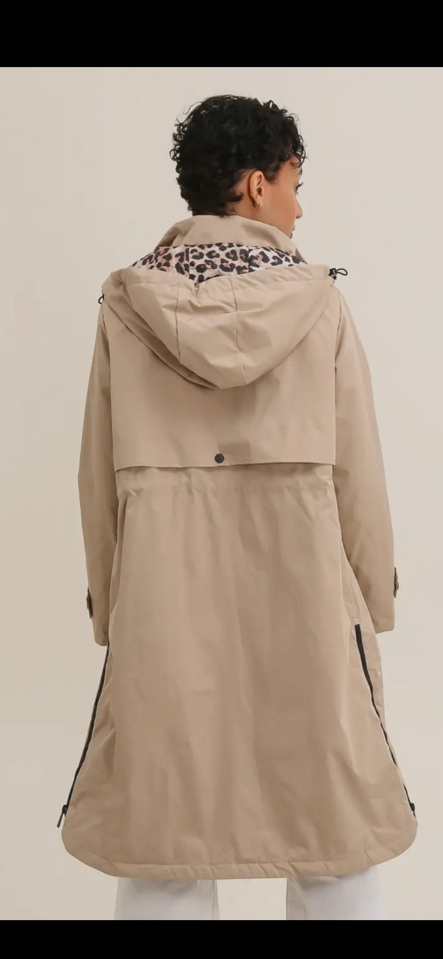 Leoparfodrad Regnjacka- Regina Beige