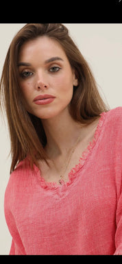 Topp 50% Bomull 50% Linne- Lorena Korall