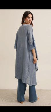 Kaftan 100% Bomull- Letika Jeansblå