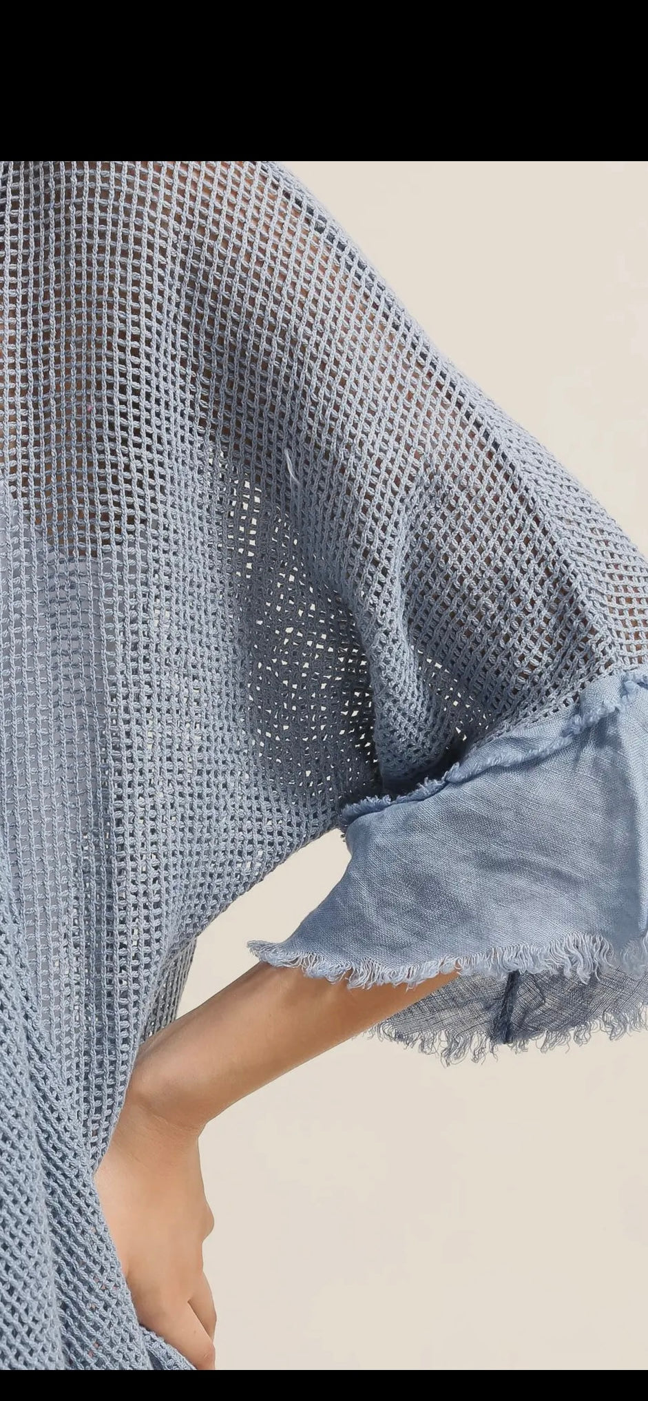 Kaftan 100% Bomull- Letika Jeansblå