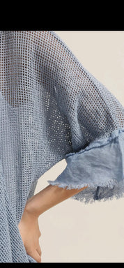 Kaftan 100% Bomull- Letika Jeansblå