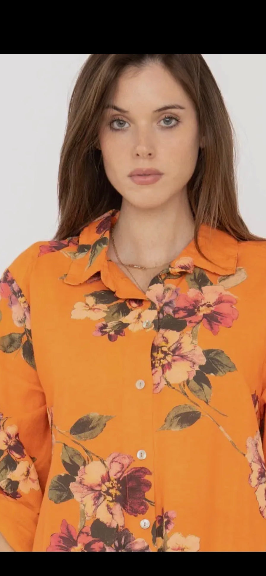 Skjortklänning 100% Linne- Lisa Orange