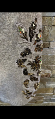 Tjock stickad tröja- Bella Beige