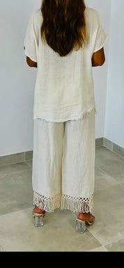 Linnebyxa Fransar 100% Linne- Lowis