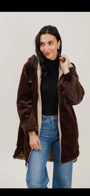 Vändbar Parkas med päls- Paloma Beige
