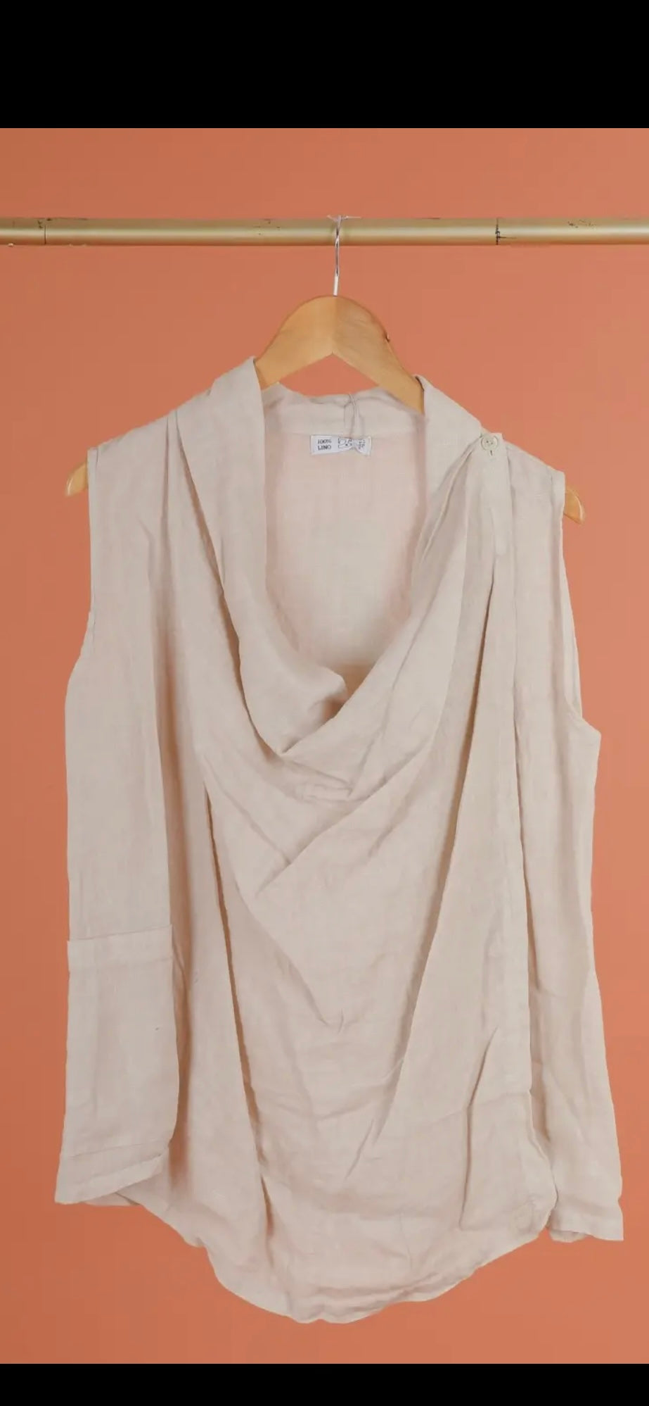 Draperat Linne 100% Linnetyg- Leka Beige
