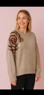 Tjock sticka tröja- Felicia Beige