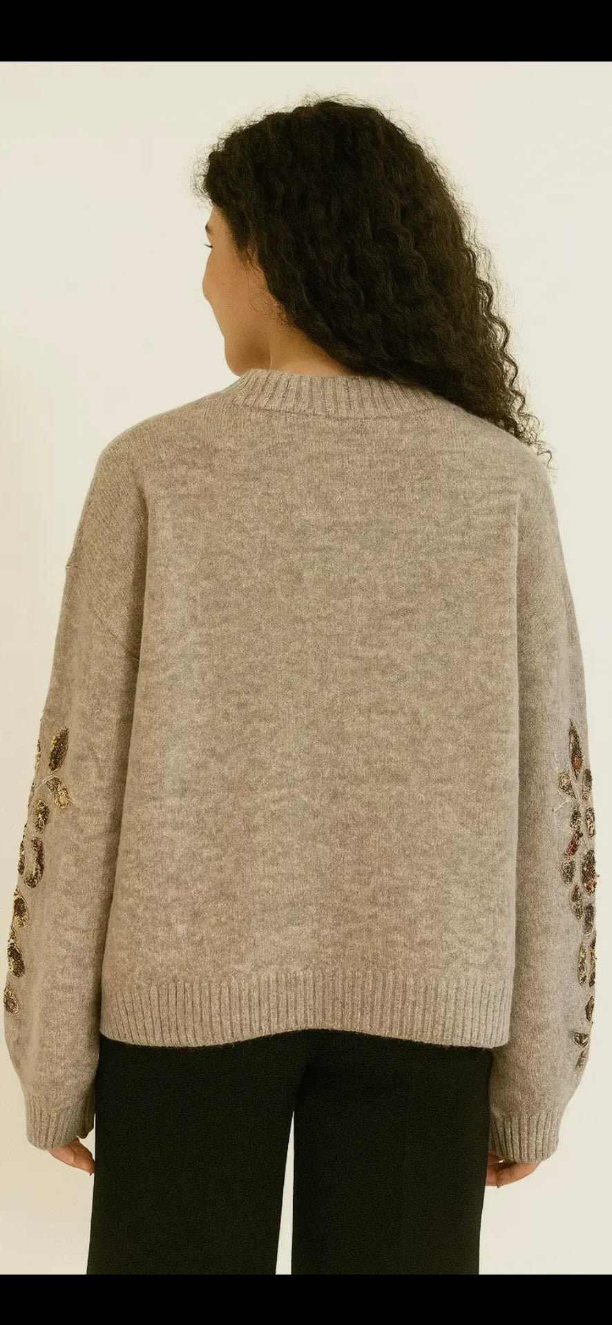 Tjock stickad tröja- Bella Beige