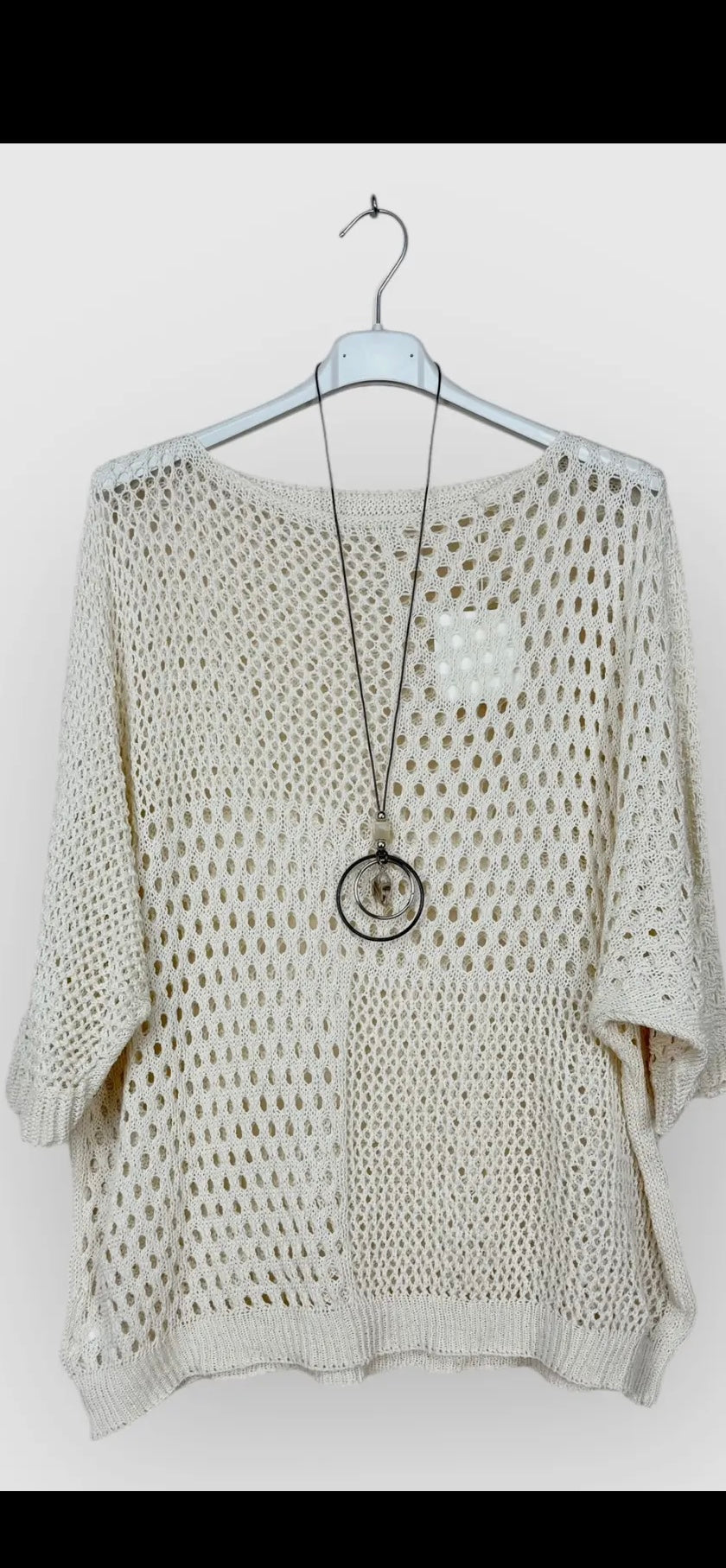 Virkad tröja 100% Bomull- Bella Beige