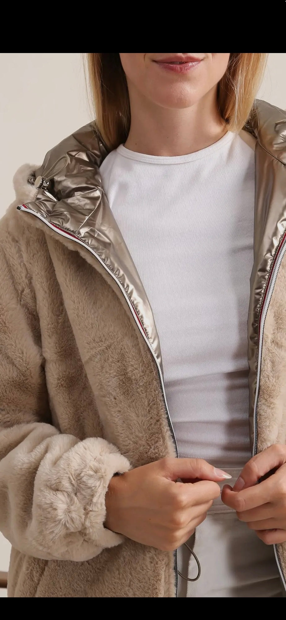 Vattenavvisande Parkas vändbar- Verona Beige