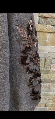 Tjock stickad tröja- Bella Brun