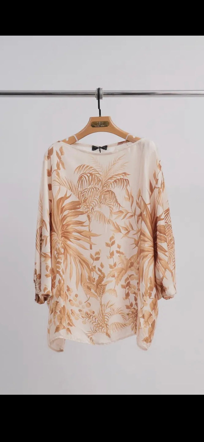 Silkesblus CW- Cornelia Beige