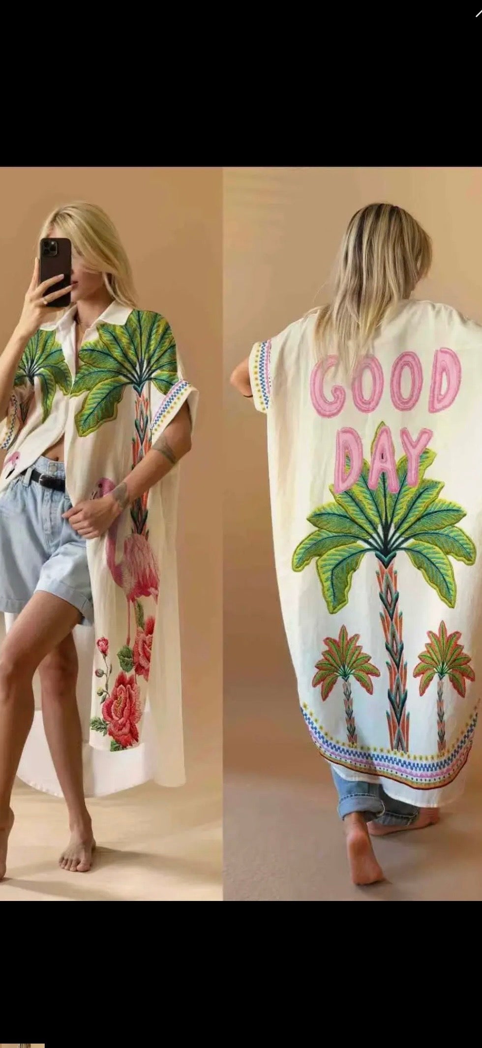 Skjortklänning- Palm