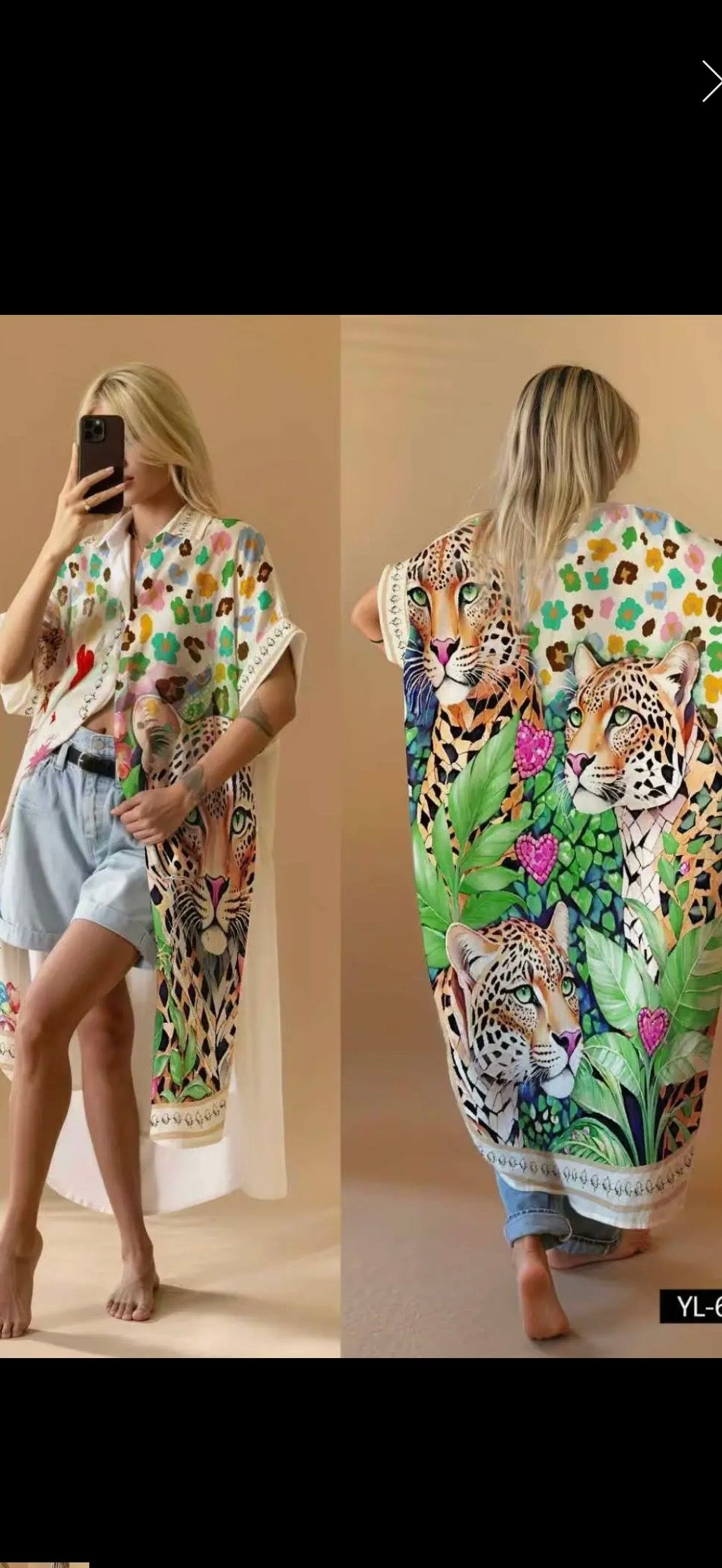 Skjortklänning- Leopard