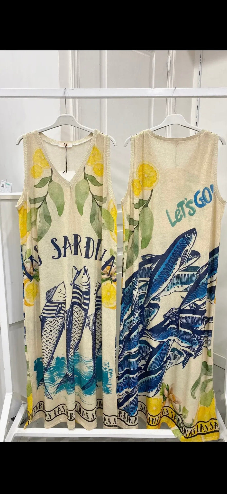 Ärmlös klänning- Fishy