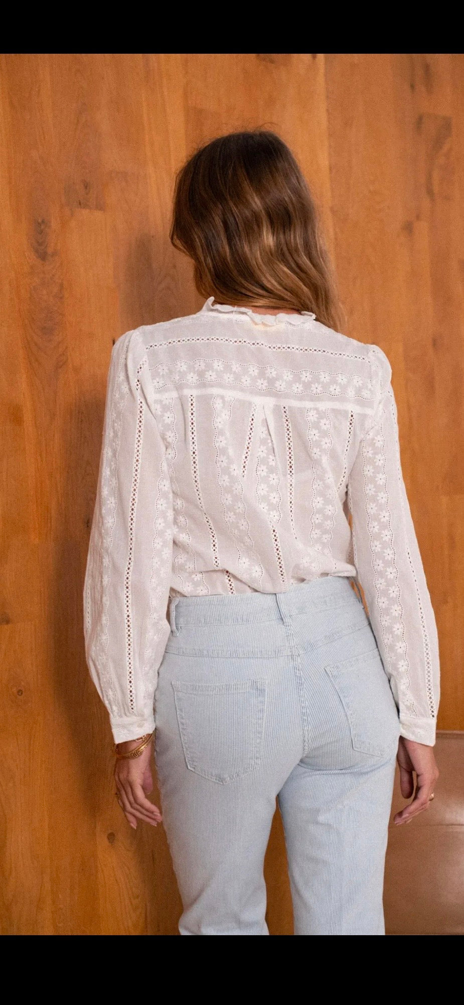 Vit Borderas Blus- Benita