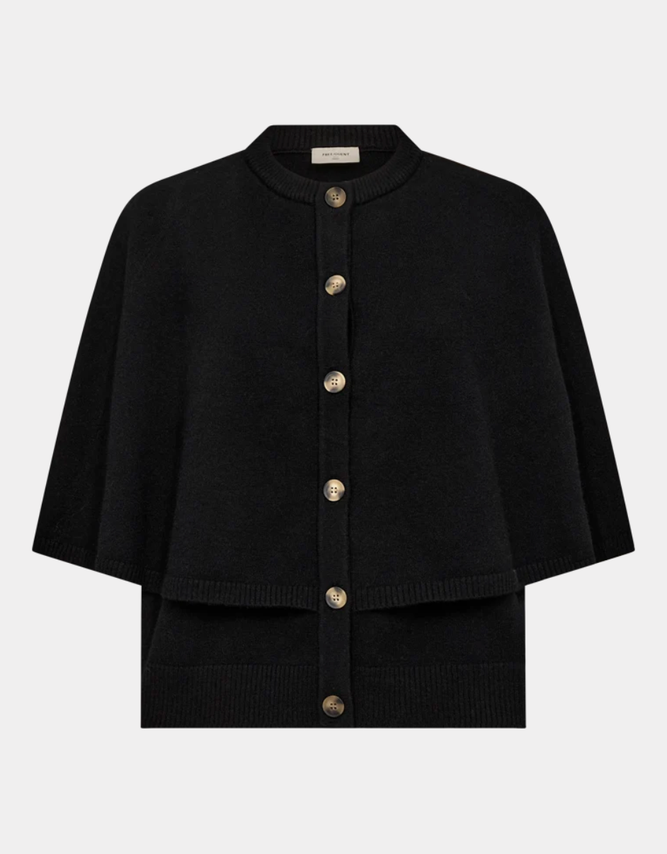 Poncho Tröja FREEQUENT- FQCappa Cardigan 211472 Black