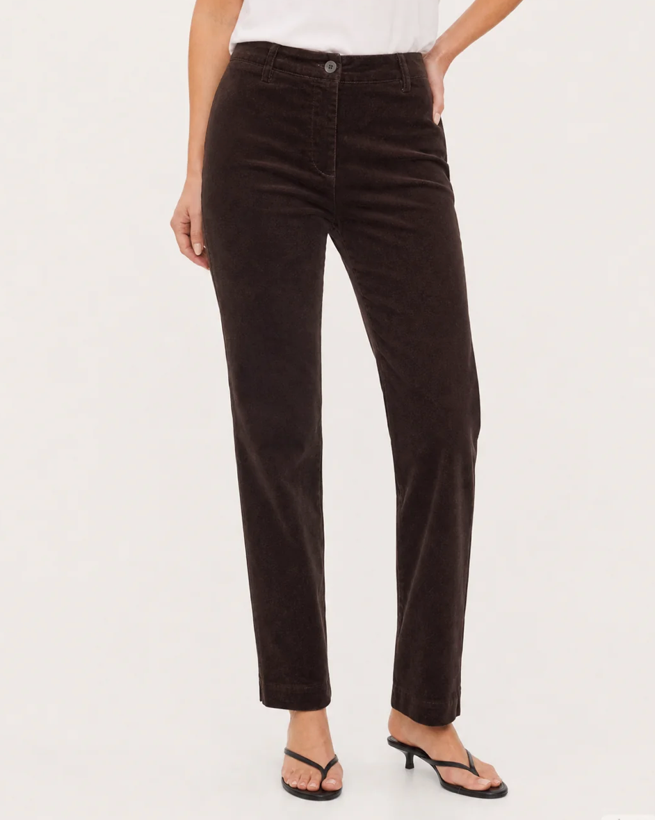 Byxa finspårig manchester FREEQUENT- FQOlana Pants 211709 Mole/Mörkbrun