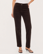 Byxa finspårig manchester FREEQUENT- FQOlana Pants 211709 Mole/Mörkbrun