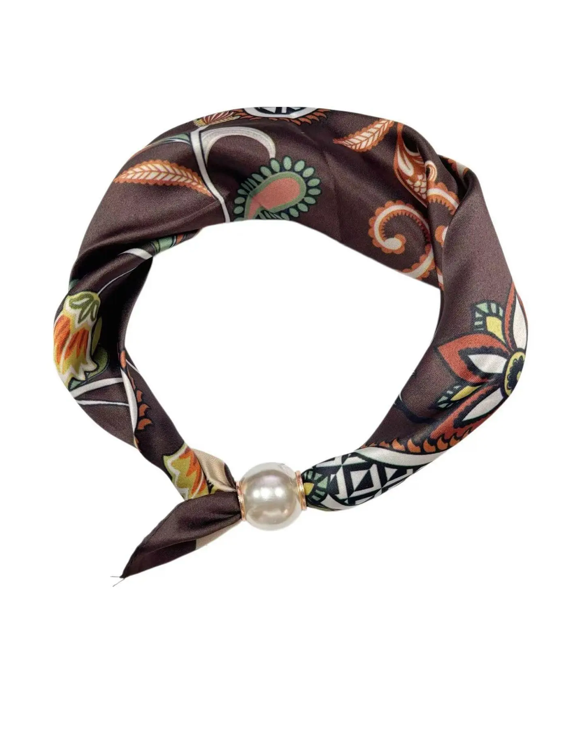 OBS. lev 11/9 .Scarves med magnetpärla- CLOE 1032 Brun