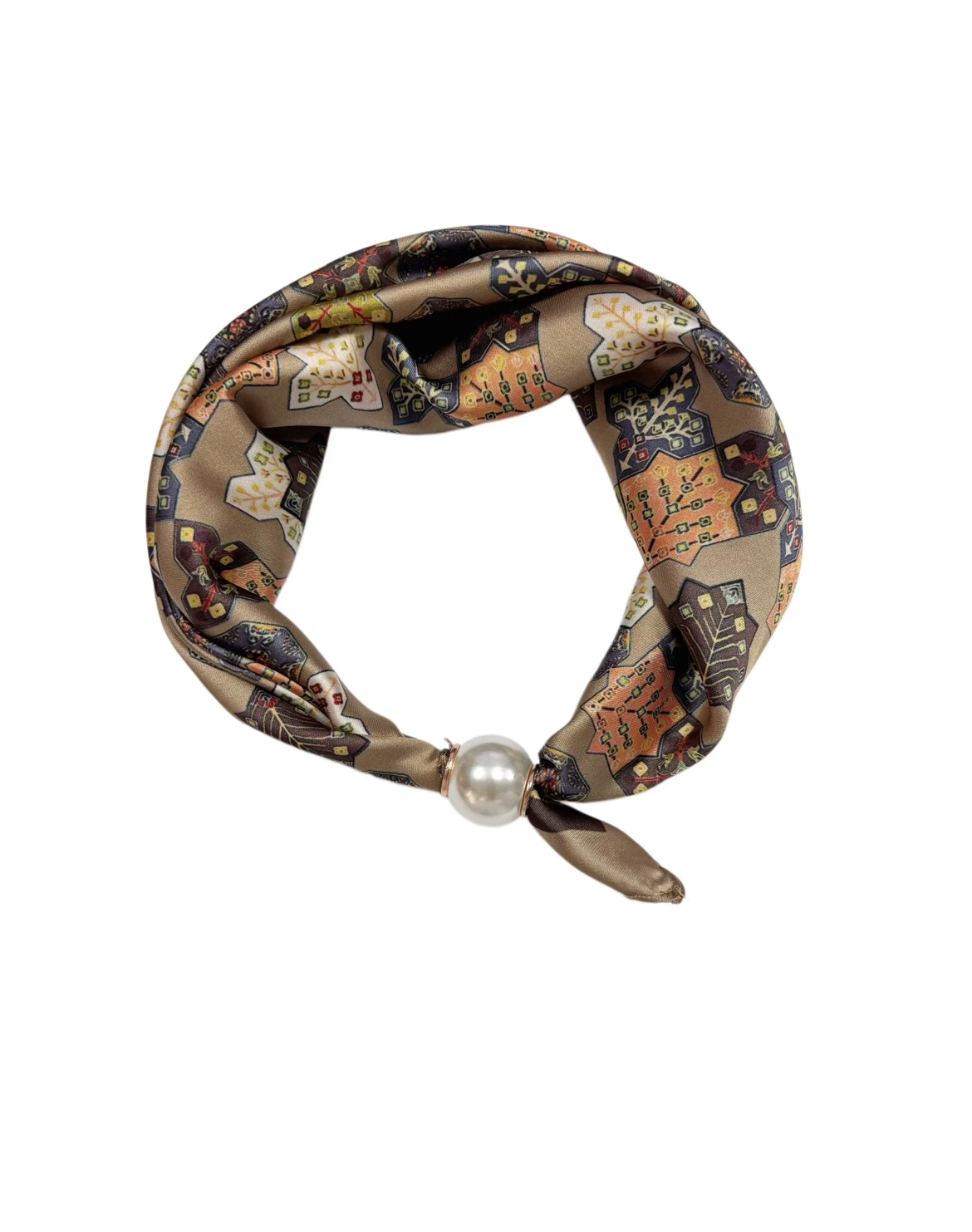 OBS. lev 11/9 .Scarves med magnetpärla- CLOE 1034 Beige