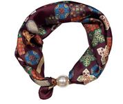 OBS. lev 11/9 .Scarves med magnetpärla- CLOE 1034 Bordeaux