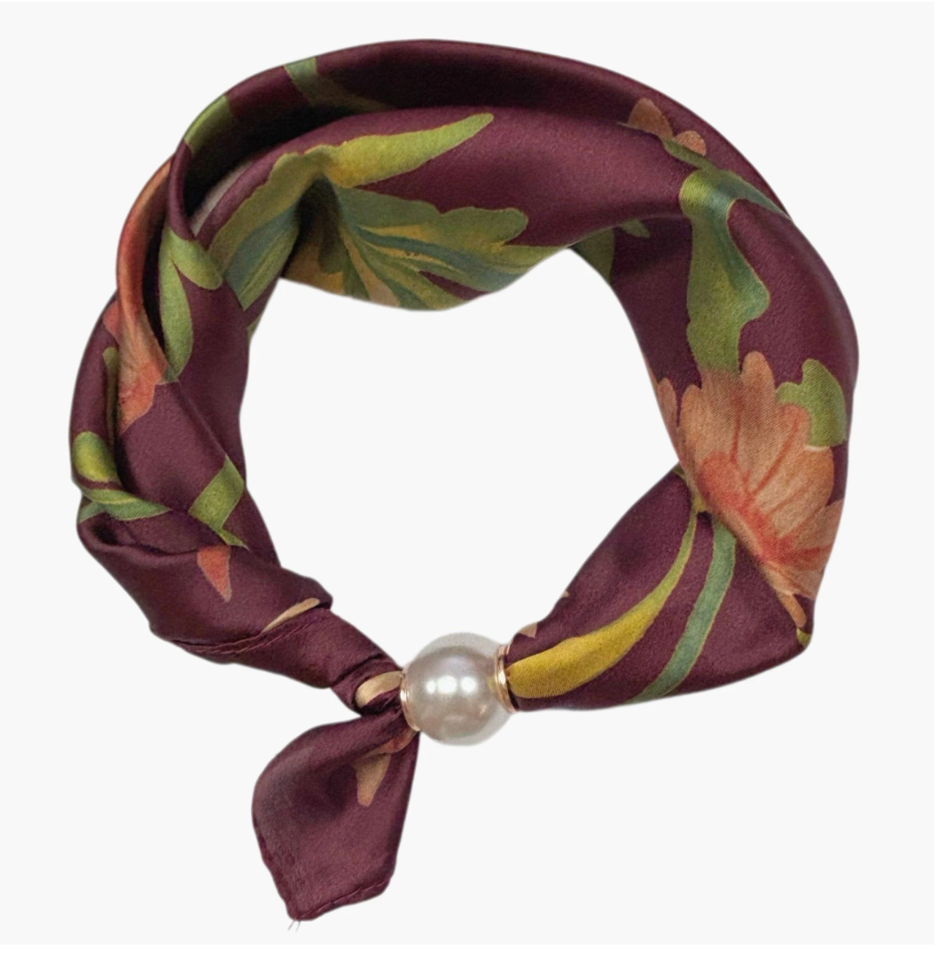 OBS. lev 11/9 .Scarves med magnetpärla- CLOE 1035 Bordeaux