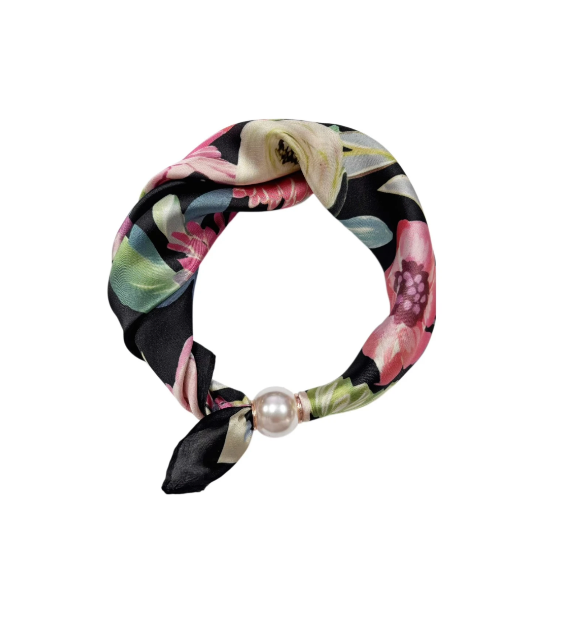 OBS. lev 11/9 .Scarves med magnetpärla- CLOE 1038 Svart