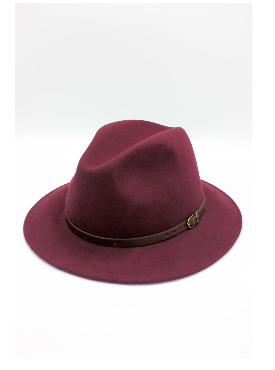 Klassisk Fedora Hatt i 100% Ull med läderband- Fedora Bordeaux