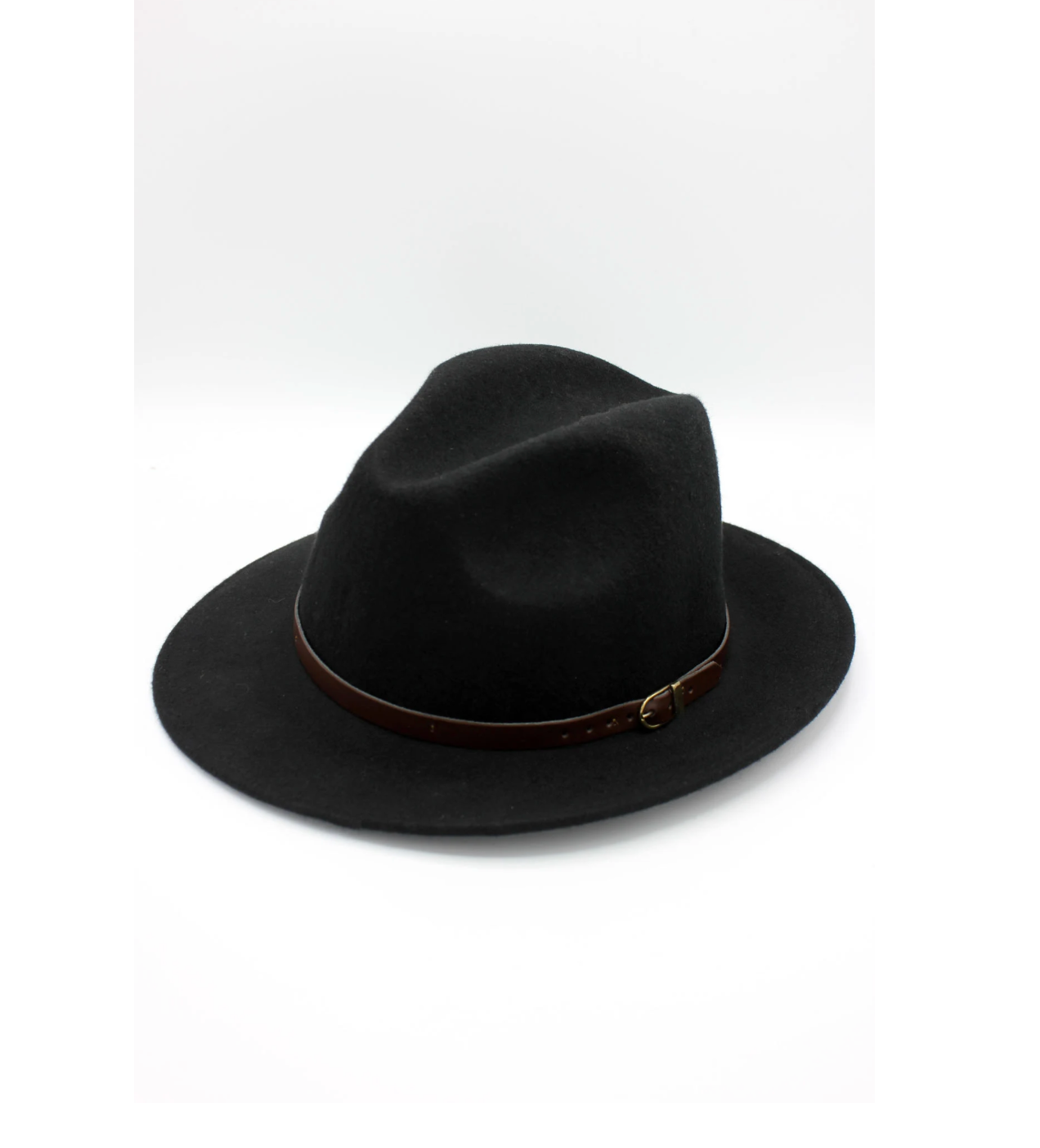 Klassisk Fedora Hatt i 100% Ull med läderband- Fedora Svart