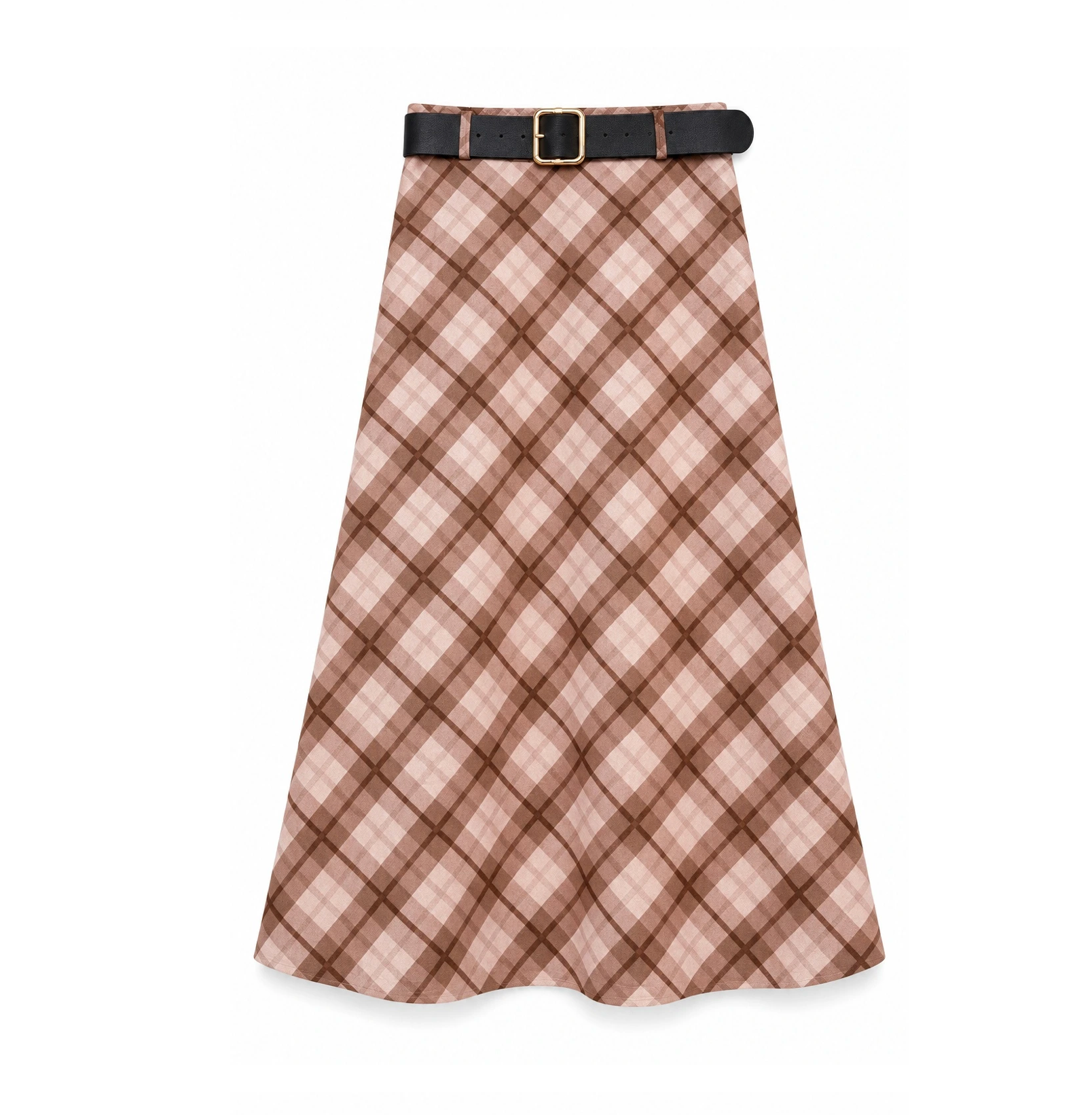 Klockad Midi Kjol- Verona Beige ( Lev 9/10)