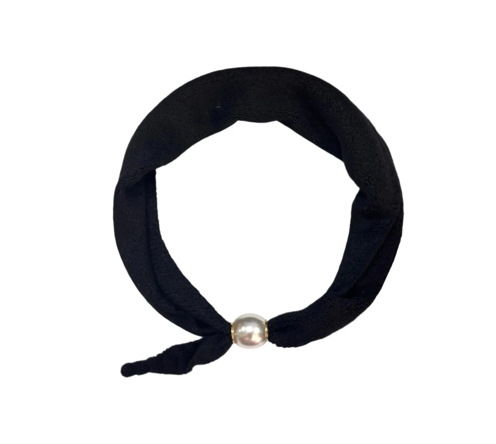 Stickad Scarves med Magnetpärla- Pacha Svart