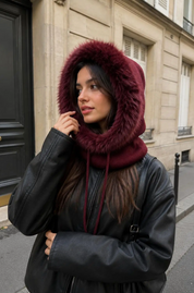 Balaklava med Fuskpäls- Belinda Bordeaux