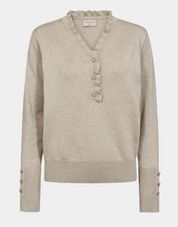 Tröja FREEQUENT- FQKatie Pullover 206462 Moonbeam Melange/ Beige