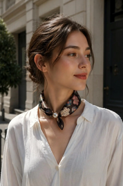 OBS. lev 11/9 .Scarves med magnetpärla- CLOE 1034 Brun