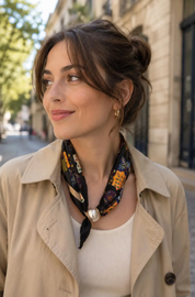 OBS. lev 11/9 .Scarves med magnetpärla- CLOE 1034 Svart